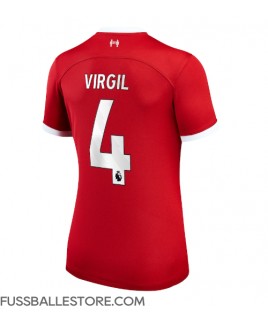 Günstige Liverpool Virgil van Dijk #4 Heimtrikot Damen 2023-24 Kurzarm